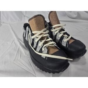 Converse Run Star Hike Low Zebra Glitter Black Silver Gold Women 9.5 Men 8